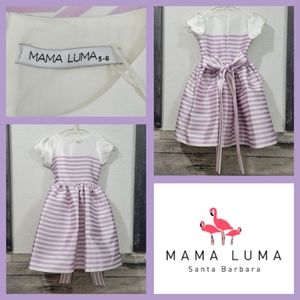 NWT Mama Luma Lavender Striped Full Skirt Dress